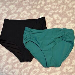 NWT High-Waisted Bikini Bottoms, Aerie (Black), Calia (Green), Size Small